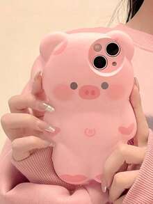 1个3D卡通可爱小熊和小猪图案保护壳，兼容 15 Pro Max、16 Pro、14、13、11、12，防震且高品质，是送给亲戚、朋友、家人、情人节的绝佳礼物。 - 粉色 - 查看 5