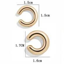 2pcs/Set Punk Style Asymmetric Metal Ear Cuffs, Unisex Couple C-Shaped Ear Cuff Earrings, Suitable For Daily Wear - Multicolor - View 3