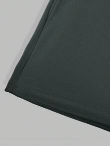 HESSEN 2pcs/Set Plus Size Women Casual Fashion Simple Basic Versatile Solid Color Letter Print Graphic Sweatsuit, Round Neck Short Sleeve T-Shirt With Drawstring Pocket Shorts Two Pieces Set, Back To School Outfit, Women Teachers Uniform, Halloween Christmas Holiday Wear