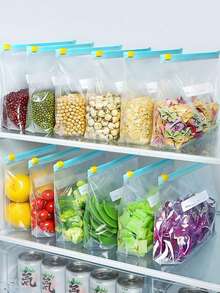 Sacs Ziplock réutilisables, sacs de congélation Ziplock, sacs de congélation étanches réutilisables, sacs hermétiques pour micro-ondes pour le stockage et l'organisation des aliments. Contenants de stockage pour les voyages, pour les noix, les céréales, les légumes, les fruits et les collations. Accessoires de cuisine adaptés aux voyages et à la cuisine à la maison