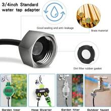 Misting Cooling System 98ft (30m) Misting Line + 30 Brass Mist Nozzles,Water Mister For Outside Patio Cooling, Kids Pets Water Playing, For Patio, Garden, Greenhouse, Pasture, Fan, Canopy, Pool Porch - Black - View 6