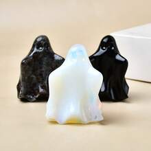 CUPIDCRYSTAL Tallas de cristal natural de fantasmas, el regalo perfecto para Halloween, una combinación de cristal y piedra, utilizado para decorar el altar de la bruja, la mejor opción de cristal para la curación y la meditación.
