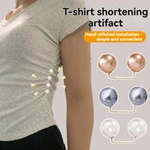 2pcs Pearl Jeans Ankle Clip, Chest Anti Light Needle, Anti Stepping Slipper Buckle, Pants Length Adjuster - Multicolor - View 3