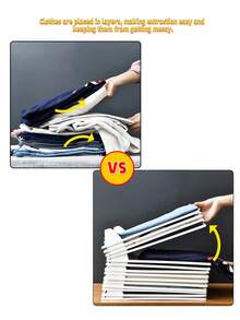 1pc/5pcs White Clothes Folding Board, Clothes Folding Tool For Wardrobe Organization, Slouchy Folding Board For Sweaters, T-Shirts And Shirts, Closet Divider And Garment Folder, Lightweight, Durable, Easy To Use, Space-Saving Home Organizer, Quick Folding Guide For Wardrobe Classification, Perfect For Travel, Dorm, And Small Living Spaces, Effortless Stackability, Keeps Wardrobe Tidy And Accessible, Gentle On Fabrics, Everyday Use - White - View 4