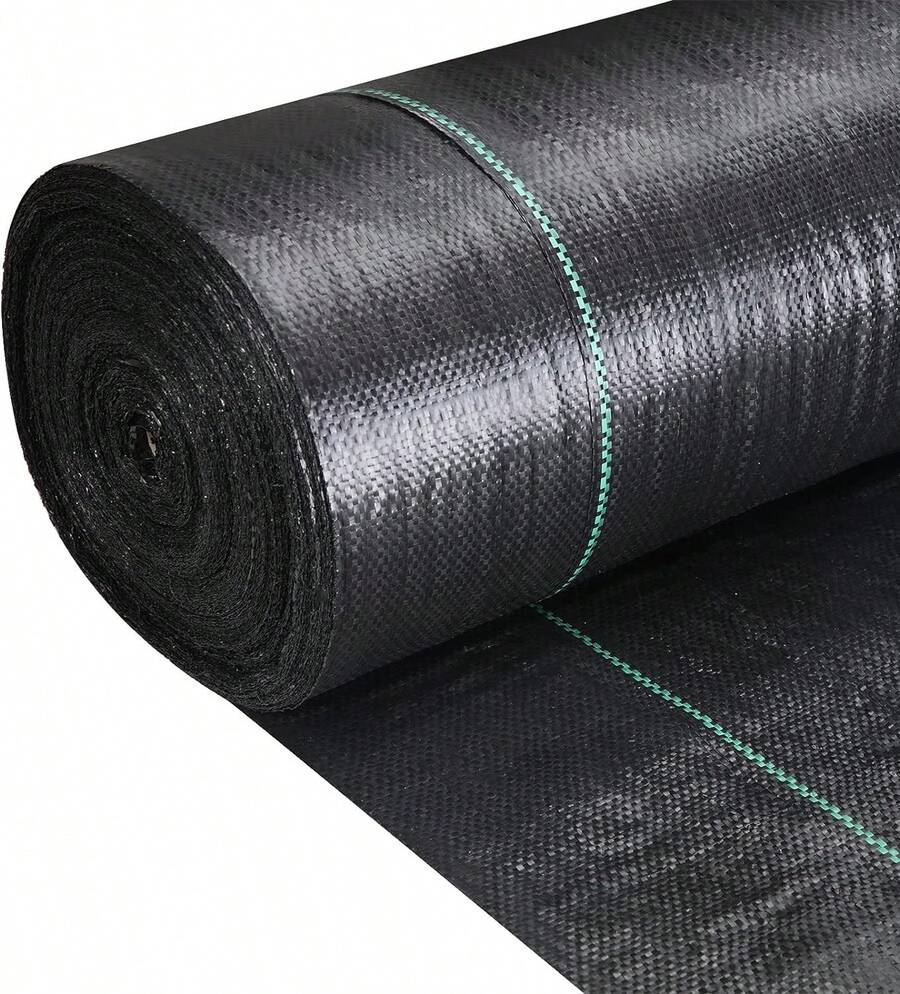 Weeed Barrier Fabric 3.2oz Heavy Duty - 4ft X 300ft Landscape Fabric | Easy Install & Rugged Plastic Ground Cover Weeed Barrier With UV Protection For Gardens, Landscaping Fabric - 黑色 - 查看 1