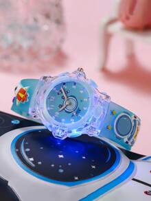 1 件 3D 可爱独角兽硅胶夜光石英手表，适合校园、生日、万圣节、返校 - 藍色 - 查看 4