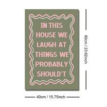 1 幅带框/无框《在这所房子里，我们笑了》搞笑语录海报绿色粉色印刷墙面艺术帆布印刷简约女孩房间美学装饰时髦画作，适用于走廊、客厅、卧室、现代家居装饰 - 彩色 - 查看 8