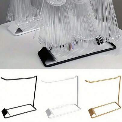 1pc Nail Art Fan-Shaped Display Storage Rack And 50pcs Round/Square Nail Polish Gel Color Swatch Display Tool, Heavy-Duty Metal Storage Rack Suitable For Gel Nail Polish, Nail Art Decoration. Sturdy Structure, Space-Saving, Suitable For Countertop Or Retail Store Decoration, For Salon And Home Use.