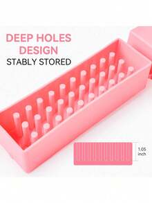 1pc 30-Hole Nail Drill Bit Holder, Dustproof Nail Salon Organizer With Storage Display Box, Manicure Tool Case, Suitable For Acrylic Nail Drill Bits (Drill Bits Not Included, Multi-Color),Makeup Bag,Travel Essential - Multicolor - View 6