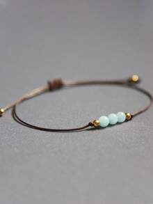 1pc Aquamarine Bracelet Women's Bracelet 21st Birthday Gift Aquamarine Jewelry March Birthstone Gift Pisces Jewelry - Baby Blue - View 3