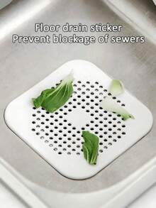 1pc Hair Drain Catcher, Square Drain Cover For Shower, Silicone Hair Stopper With Suction Cup, Sink Anti-Clog Filters, Tub Shower Floor Drain Plugs, Silicone Kitchen Deodorizer Plugs,Bathroom Tools Commercial Cleaning Services/Shops