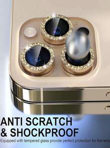 3 paquetes de película protectora de lente de cámara compatible con iPhone 17, 17 Pro, 17 Pro Max, 17 Air, 16, 15, 14, 13, 12, 11, cubierta de anillo de vidrio templado y metal, HD clara, (oro) regalo para cumpleaños, familia y amigos, cristal brillante, película protectora de lente, accesorios de teléfono móvil aplicables a protección diaria, oficina, hogar, protector de lente de teléfono, cubierta de cámara a prueba de agua, a prueba de golpes, resistente a arañazos