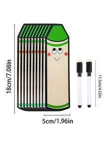 BELLKIDS 10 Pcs, Double-Sided Erasable Cards, Four Colors, Pencil Shaped Blank Cards, DIY Cards, Pencil Drawing Cards, Lucky Cards, Cognitive Game Props, Suitable For Classroom, Home, Student Stationery, Teaching Aids