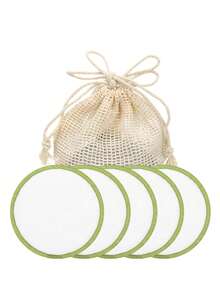 5/10/20 片装卸妆棉带储物袋，柔软可重复使用，适用于清洁剂，可清洗可重复使用的圆形竹垫，适合所有皮肤类型 - 彩色 - 查看 16