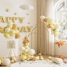 3pack Backdrop Arch Stand, Decorative Balloon Arch Stand, Easy To Assemble Gold Wedding Arch, Stable Backdrop Arch Stand For Wedding Ceremonies, Birthday Parties, Baby Showers - gold - 查看 2
