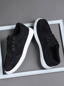 男士运动鞋 男士时尚休闲鞋 系带男鞋 滑板鞋 男士滑板鞋 个性街头男鞋 - 黑色 - 查看 1