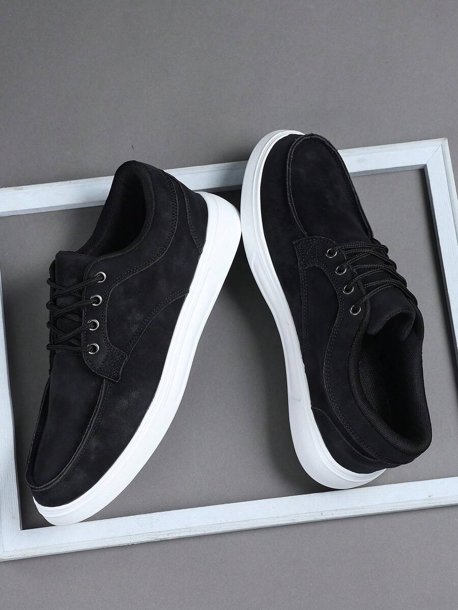 男士运动鞋 男士时尚休闲鞋 系带男鞋 滑板鞋 男士滑板鞋 个性街头男鞋 - 黑色 - 查看 1