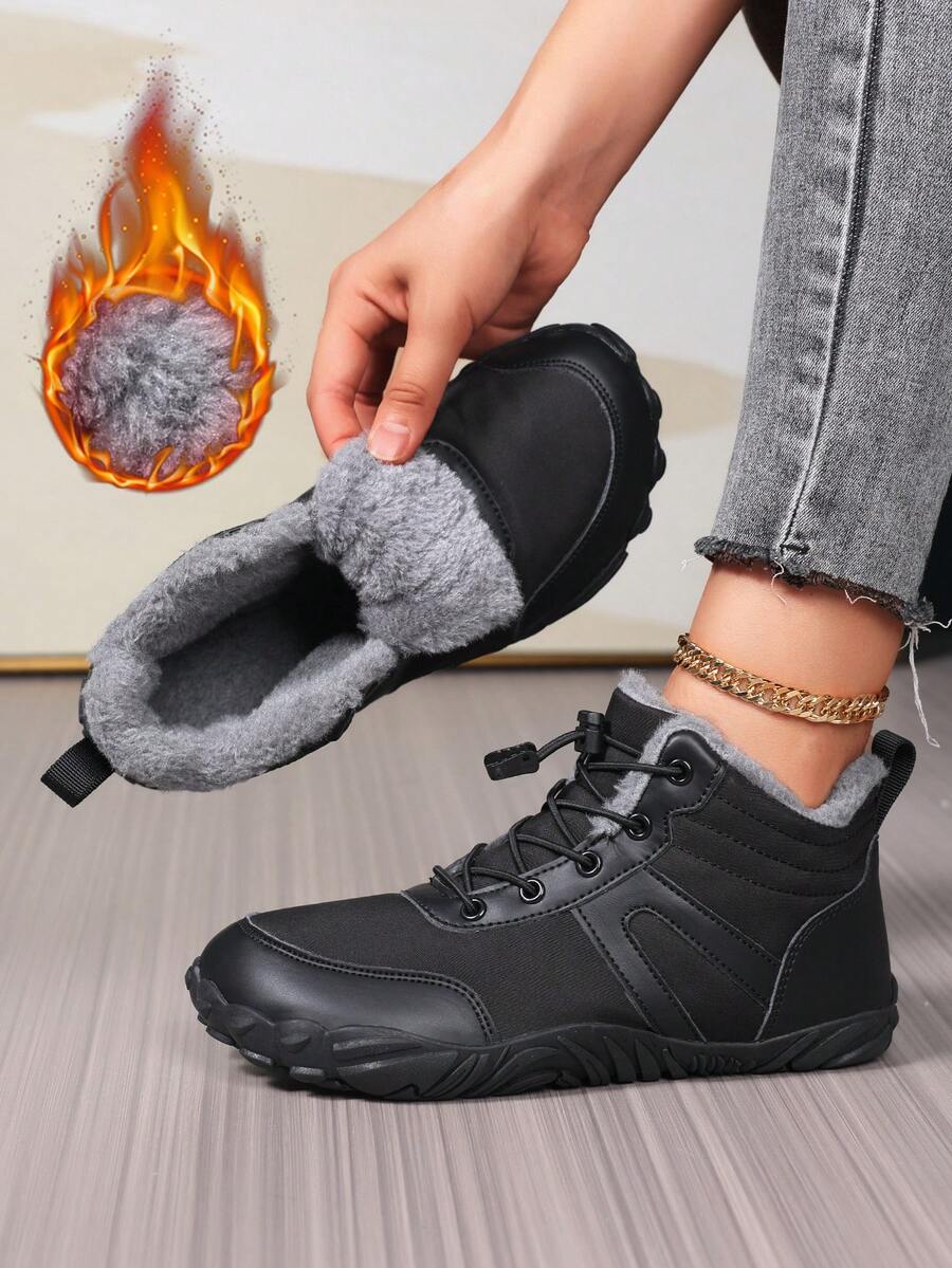 Damen Winter Outdoor Schneestiefel, modische High-Top Stiefeletten, dick und warm, locker und bequem für Outdoor-Wanderungen