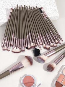 MAANGE 30件套柔软化妆刷工具套装，包含20支化妆刷、3个天鹅绒干粉扑和3个迷你指套粉扑，方便旅行携带。 - 香檳色 - 查看 4