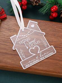 New Home Christmas Ornament,Sweet Home Acrylic Ornament, New Home, New Beginning, New Memories, Christmas Home Hanging Ornament, Moving House Gift For Family, House Warming Gifts, Christmas Holiday Party Decoration, Christmas Tree Ornament Home Decor Christmas Decorations Room Decor