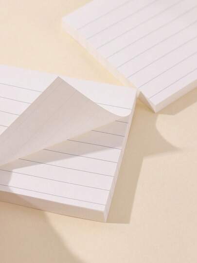 1 pezzo Blocchetto di note adesive riutilizzabili minimalista per ufficio, studio, memo, blocco note con linee per studenti