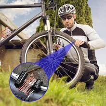 Fahrrad Reifenreparatur-Set für Notfälle, tragbares Gummi-Reparaturset mit Flickschnüren für Fahrrad, Motorrad, Zubehör, langanhaltend, verschleißfestes Werkzeug für schnelle Reifenreparaturen