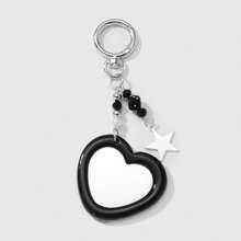 1件Y2K风格女士亚克力蝴蝶结、云朵星形镜面钥匙扣，时尚配饰，适合送给女朋友、学生、车友、可爱哥特风万圣节配饰、教师节、圣诞节礼物、带证件夹的包包挂绳、车饰、包包挂件、车饰、姐妹