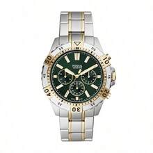 Fossil Garrett Chronograph Men's Business Quartz Watch FS5623 Blue Round Dial & Stainless Steel Strap Watch Suitable For Daily Business Wear Gift For Men Or Husband