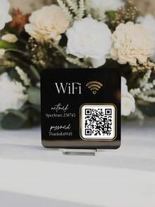 1pc Customized Acrylic WiFi Signage With Stand And QR Code. Scan The WiFi QR Code To Access. Suitable For Personalized Visitor Signage In Hotels, Shops, Offices And Homes. Made Of Durable Acrylic Material, Fashionable And Minimalist, A Unique And Personalized Gift.
