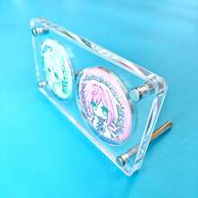Acrylic Display Stand For Anime Character Badges, Suitable For 58mm Badges, Multiple Styles Available, High Transparency Anti-Dust Thickened, Can Be Used To Display Badges For Gumi And Guzi Series - Black and White - View 7