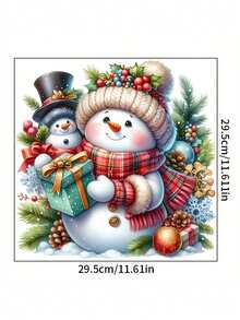 1pc Festive Snowman Toilet Lid Decal PVC Self-Adhesive Festive Snowman Toilet Seat Sticker Square Shape With Holiday Garland, Berries & Presents Design Perfect 11.61*11.61in For Bathroom Decor Christmas Seasonal Toilet Decor Bathroom Ceramic Decoration Wall Stickers Wall Sticker Wall Decor Stickers Home Decor Christmas Decorations Christmas Decorations Home - Multicolor - View 2