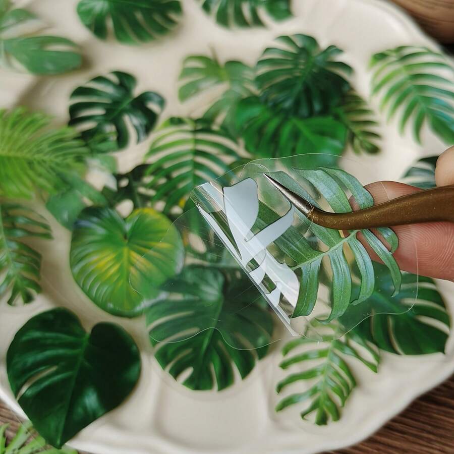 40pcs/1pc, Retro Plant Leaf Sticker Maple Leaves Decorative Sticker Hand Account DIY Decoration Scrapbooking Photo Album Craft, Junk Journal Decor Supplies, DIY Junk Journal Decoration Label Stickersers