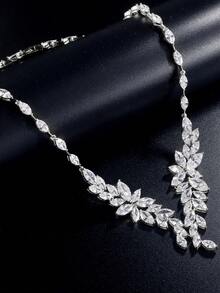 1 件奢华泪珠锆石水晶项链，适合新娘、婚礼、晚会 - 項鍊 - 查看 18