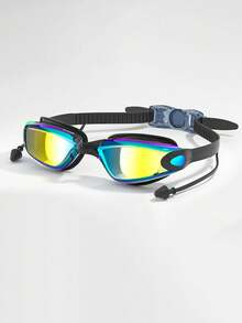 1pc High Definition Swim Goggles, Waterproof Anti-Fog, Electroplated Colorful, Comfortable Adjustable Strap, Kids Swim Goggles