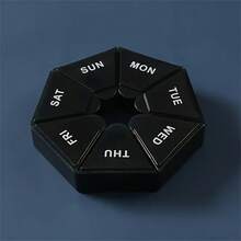 1pc 7-Day Pill Storage Box, Mini Travel Portable Pill Case, Multi-Function Plastic 7 Compartment Sealed Box