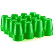 100 unidades de 2 onzas Minivaso de chupito verde desechable de plástico para fiestas, bodas y eventos, paquete a granel - Verde - Ver 2