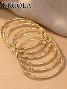 KKCOLA 6 chiếc vòng tay xoắn thắt nút thời trang, phong cách Bohemian, quà tặng tiệc tùng/lễ hội, phụ kiện trang sức, trang phục hàng ngày - Vàng - Xem 5