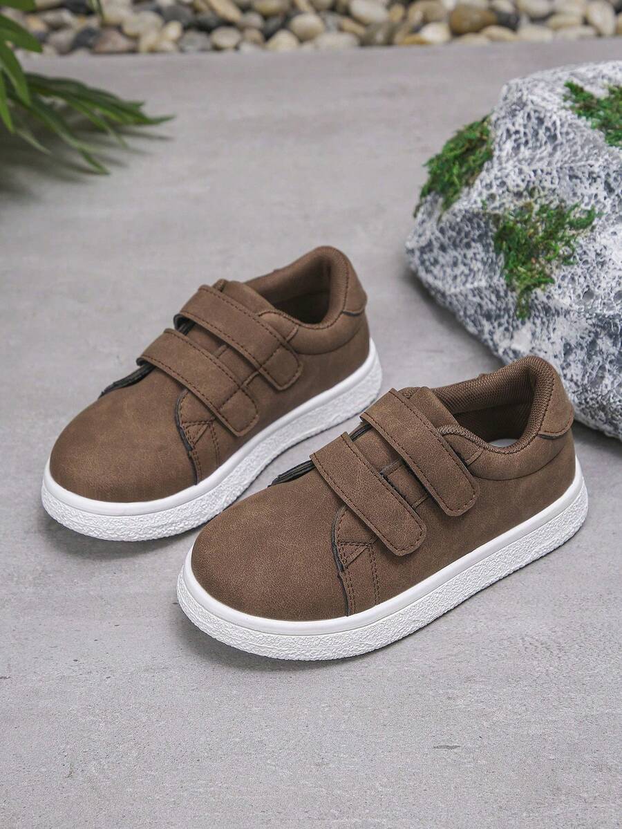 1 Đôi giày thể thao đế bằng chống trượt thoải mái, thoáng khí, phù hợp cho cả nam và nữ, thích hợp cho hoạt động ngoài trời trong mọi mùa, dành cho trẻ em và người lớn - màu nâu - Xem 1