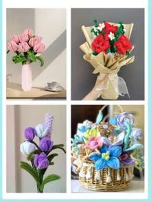 33 colores 10/100 piezas (Mixto) Limpiapipas creativos, para hacer flores, manualidades y proyectos DIY de Navidad, ramos para el Día de la Madre (12 pulgadas * 6 mm)