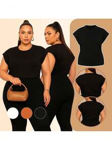 Blusa Canelada Básica Conforto Feminina Plus Size G1 G2 G3 - Preto - Visão 5