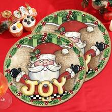 2 buc/4 buc/6 buc suporturi de pahare din silicon cu model Moș Crăciun, decor pentru casă, cadou de Crăciun, decorațiuni de Crăciun, potrivite pentru masă, cafenea, toate anotimpurile, covorașe lavabile, decor pentru cameră, suporturi, covorașe de scurgere, covorașe pentru masă de bucătărie, decor pentru petreceri de interior și exterior, decor pentru casă, cadou ideal