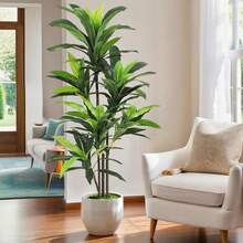 1Pc Brazilian Wood Silk Plant Artificial 4ft/5ft Faux House Plants Fake Yucca Palm Trees In Pot Realistic Dragon Tree For Living Room Home Office Decor Indoor - 彩色 - 查看 11