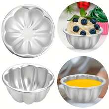 1 قطعة/5 قطع/10 قطع قالب كأس البودنج، قالب كيك مصنوع من الألمنيوم مموج صغير، مجموعة 1 قطعة، قابل للإزالة من الأسفل، مناسب لخبز كعكة الموس والكيك والكيك الجبني وكيك الزبدة، مناسب للخبز DIY، عيد الميلاد، عيد الفصح، عيد الحب