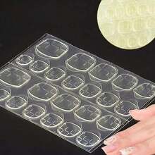 288pcs (12 Sheets) Adhesive Tabs Waterproof Breathable Glue Tabs Double-Sided Nail Jelly Nails,Nail Stickers - trắng - Xem 6