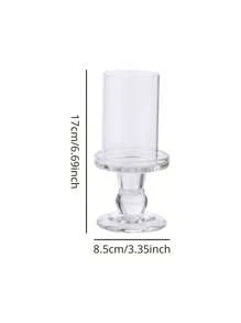 1 Peça/1 Conjunto Suporte de Vela de Vidro, Suporte de Vela Transparente, Castiçal Decorativo, Castiçal de Cristal com Base Redonda, para Suprimentos Casuais Diários de Festa, Velas Brancas, Simples, Elegante, Atmosférico, Velas Românticas para Casamento e Mesa, Pode ser Usado em Festa de Aniversário, Cafeteria, Sala de Estar, Sala de Jantar, Quarto, Banheiro, Escritório