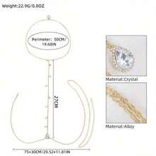 Bride Rhinestone Back Chain For Women Girls Luxury Gold Color Metal  Waterdrop Choker Waist Chain Wedding Jewelry Gifts - Silver - View 8