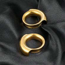 2pcs Meteorite Shaped Ear Gauges, Suitable For Stretched Earlobes, Stainless Steel Material, Ear Plugs, Body Piercing Jewelry