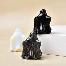 CUPIDCRYSTAL Tallas de cristal natural de fantasmas, el regalo perfecto para Halloween, una combinación de cristal y piedra, utilizado para decorar el altar de la bruja, la mejor opción de cristal para la curación y la meditación.