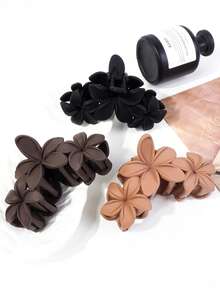 2 pezzi Eleganti fermagli per capelli floreali - Fermagli per capelli di grandi dimensioni opachi, design di fermagli per capelli floreali neri e marrone scuro, adatti come accessori per abbigliamento autunnale/invernale da donna, fermagli per capelli carini, versatili per vari stili di acconciatura, fermagli per capelli resistenti con finitura lucida, accessori per capelli Fermagli a pinza eleganti per capelli invernali