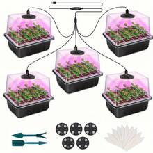 Yogle Plants Seed Starter Trays With Grow Light 12 Holes Per Tray Nursery Pots Lamp USB Powered Full Spectrum LED Growing Lights For Indoor Plant Seedling Flowers Greenhouse Trays - Multicolor - View 15